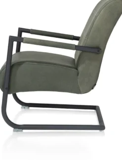 Angelica, bijzetfauteuil - leder Cuba - charcoal