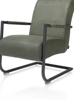 Angelica, bijzetfauteuil - leder Cuba - charcoal