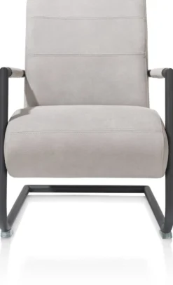Angelica, bijzetfauteuil - leder Cuba - charcoal