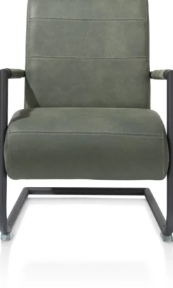 Angelica, bijzetfauteuil - leder Cuba - charcoal