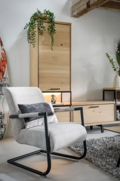 Angelica, bijzetfauteuil + zwart frame (ROB)