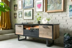 Avalon, lowboard 150 cm - 2-deuren + 1-lade + 1-niche (+ LED) - Driftwood