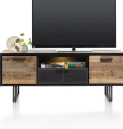 Avalon, lowboard 150 cm - 2-deuren + 1-lade + 1-niche (+ LED) - Driftwood