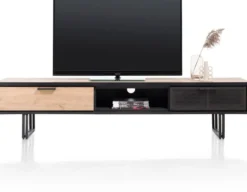 Avalon, tv-dressoir 200 cm - 2-laden + 1-niche - Driftwood