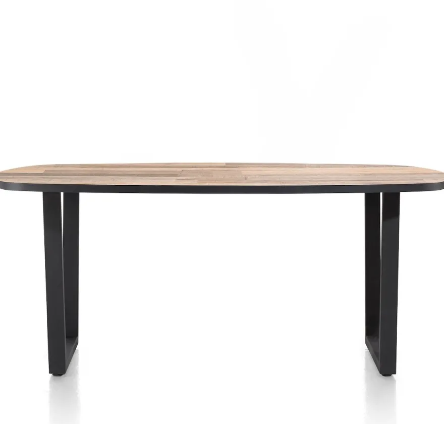 Avalox, bartafel ovaal 240 x 110 cm - kleur driftwood - V poot