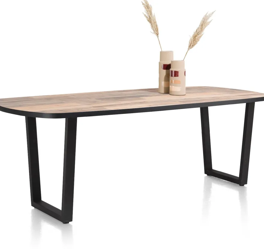 Avalox, bartafel ovaal 240 x 110 cm - kleur driftwood - V poot