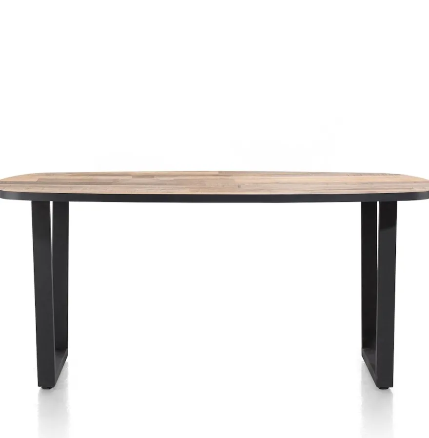 Avalox, bartafel ovaal 210 x 110 cm - kleur driftwood - V poot