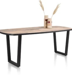 Avalox, bartafel ovaal 180 x 110 cm - kleur driftwood - V poot