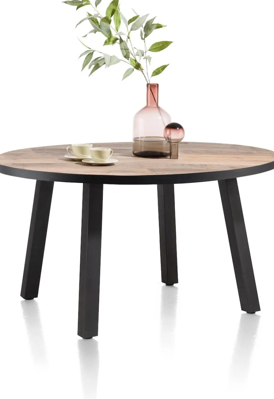 Avalox, eetkamertafel rond 130 x 110 cm - kleur driftwood - 4 poot