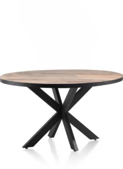 Avalox, eetkamertafel rond 130 x 110 cm - kleur driftwood - centrale poot
