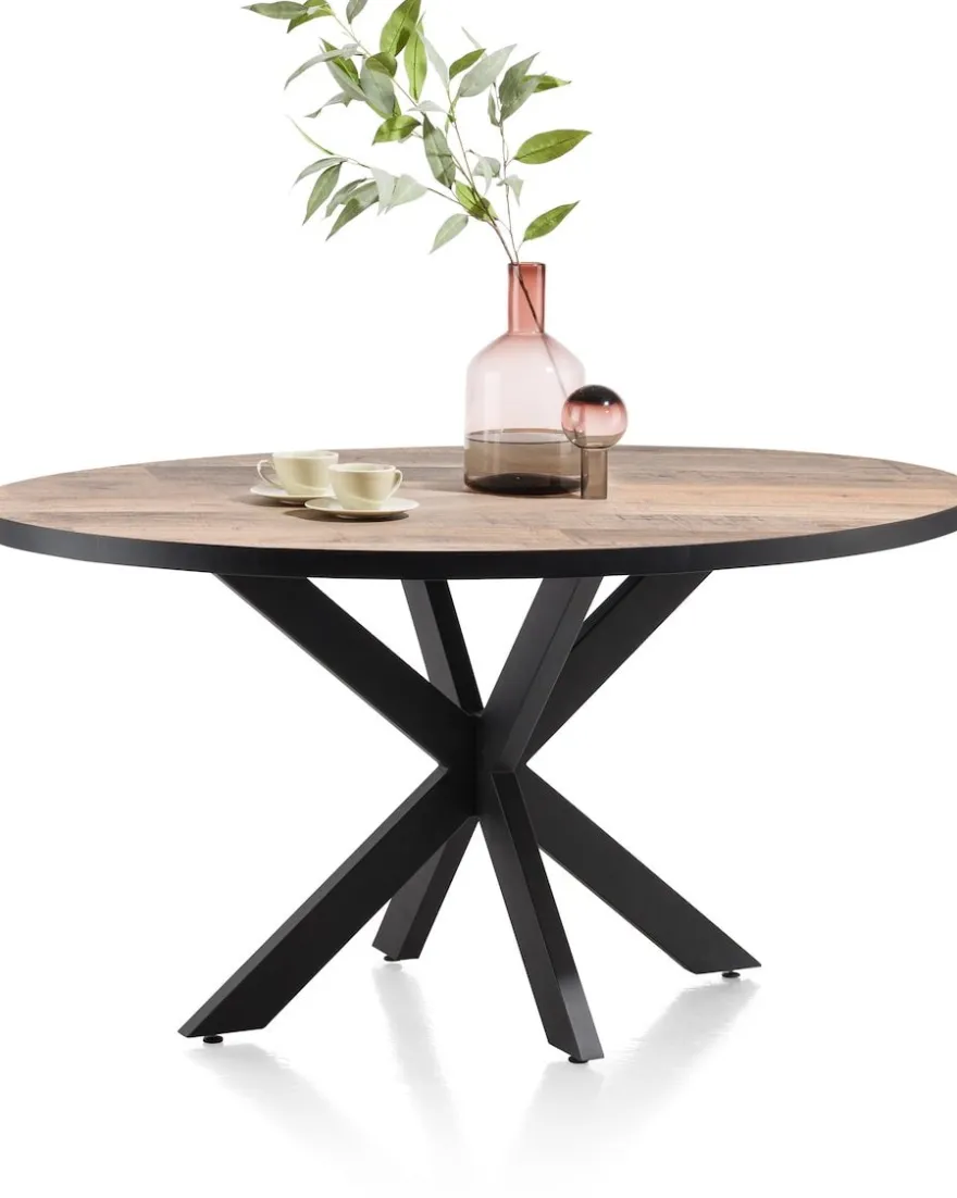 Avalox, eetkamertafel rond 150 x 120 cm - kleur driftwood - centrale poot