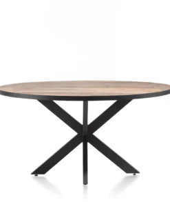 Avalox, eetkamertafel rond 150 x 120 cm - kleur driftwood - centrale poot