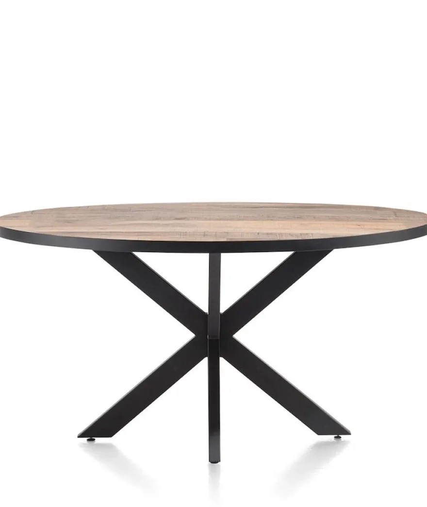 Avalox, eetkamertafel rond 150 x 120 cm - kleur driftwood - centrale poot
