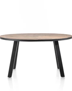 Avalox, eetkamertafel rond 150 x 120 cm - kleur driftwood - 4 poot