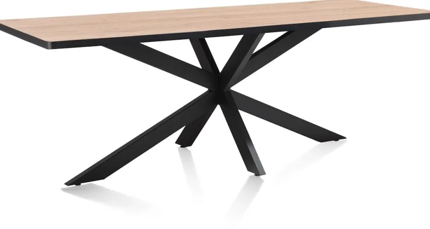 Avalox, eetkamertafel 230 x 98 cm - kleur driftwood - centrale poot
