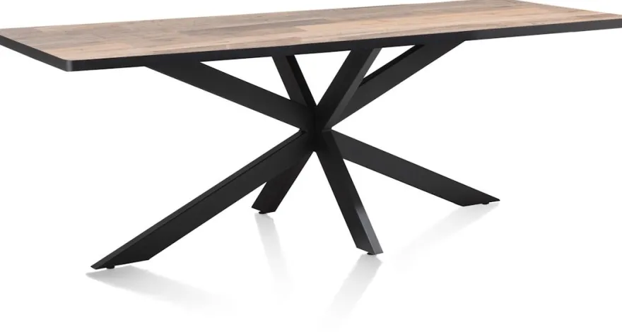 Avalox, eetkamertafel 230 x 98 cm - kleur driftwood - centrale poot