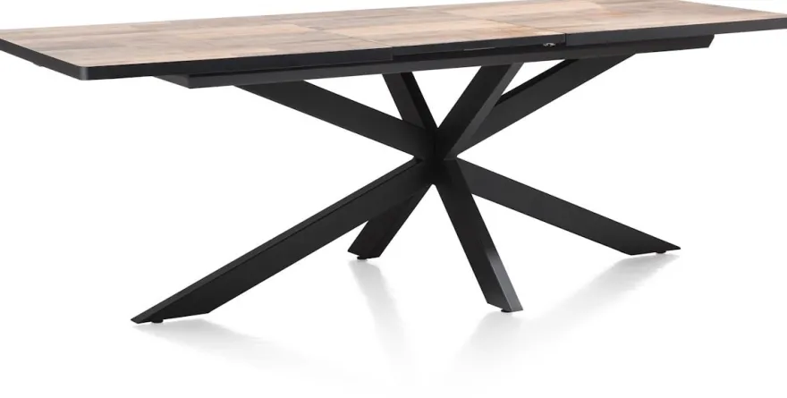 Avalox, uitschuiftafel 190 (+ 60) x 98 cm - kleur driftwood - centrale poot