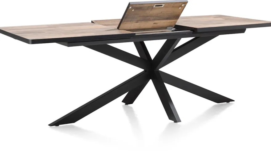 Avalox, uitschuiftafel 190 (+ 60) x 98 cm - kleur driftwood - centrale poot