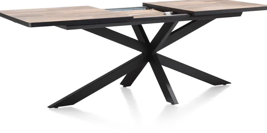 Avalox, uitschuiftafel 190 (+ 60) x 98 cm - kleur driftwood - centrale poot