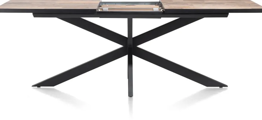 Avalox, uitschuiftafel 190 (+ 60) x 98 cm - kleur driftwood - centrale poot