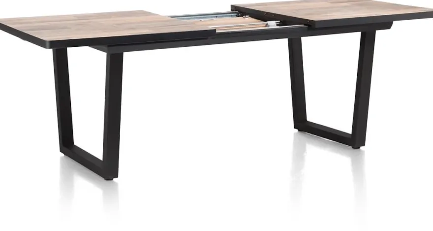 Avalox, uitschuiftafel 160 (+ 50) x 98 cm - kleur driftwood - V poot