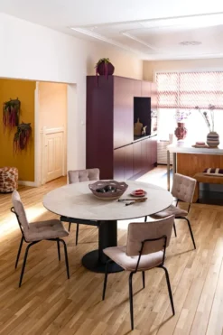 Avellino, uitschuiftafel rond 90 (+ 2 x 30 cm) x 150 cm