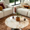 Avelli, salontafel rond 90 cm - steelbrown + keramiek blad