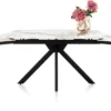 Axelle, Uitschuiftafel 140 (+2 x 30 cm) x 90 cm, keramiek, marble creme