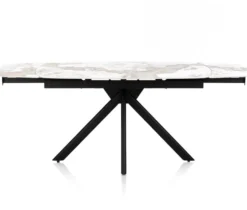 Axelle, Uitschuiftafel 140 (+2 x 30 cm) x 90 cm, keramiek, marble creme