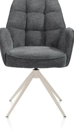 Bell, armstoel - creme frame - draaibaar - pocket - combi Calabria/Vada - Antraciet