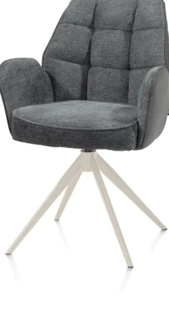 Bell, armstoel - creme frame - draaibaar - relax - pocket - combi Calabria/Vada - Antraciet