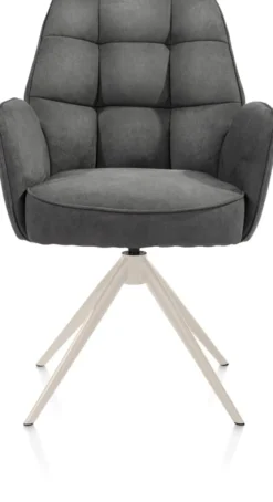 Bell, armstoel - creme frame - draaibaar - pocket - stof Calabria - Antraciet