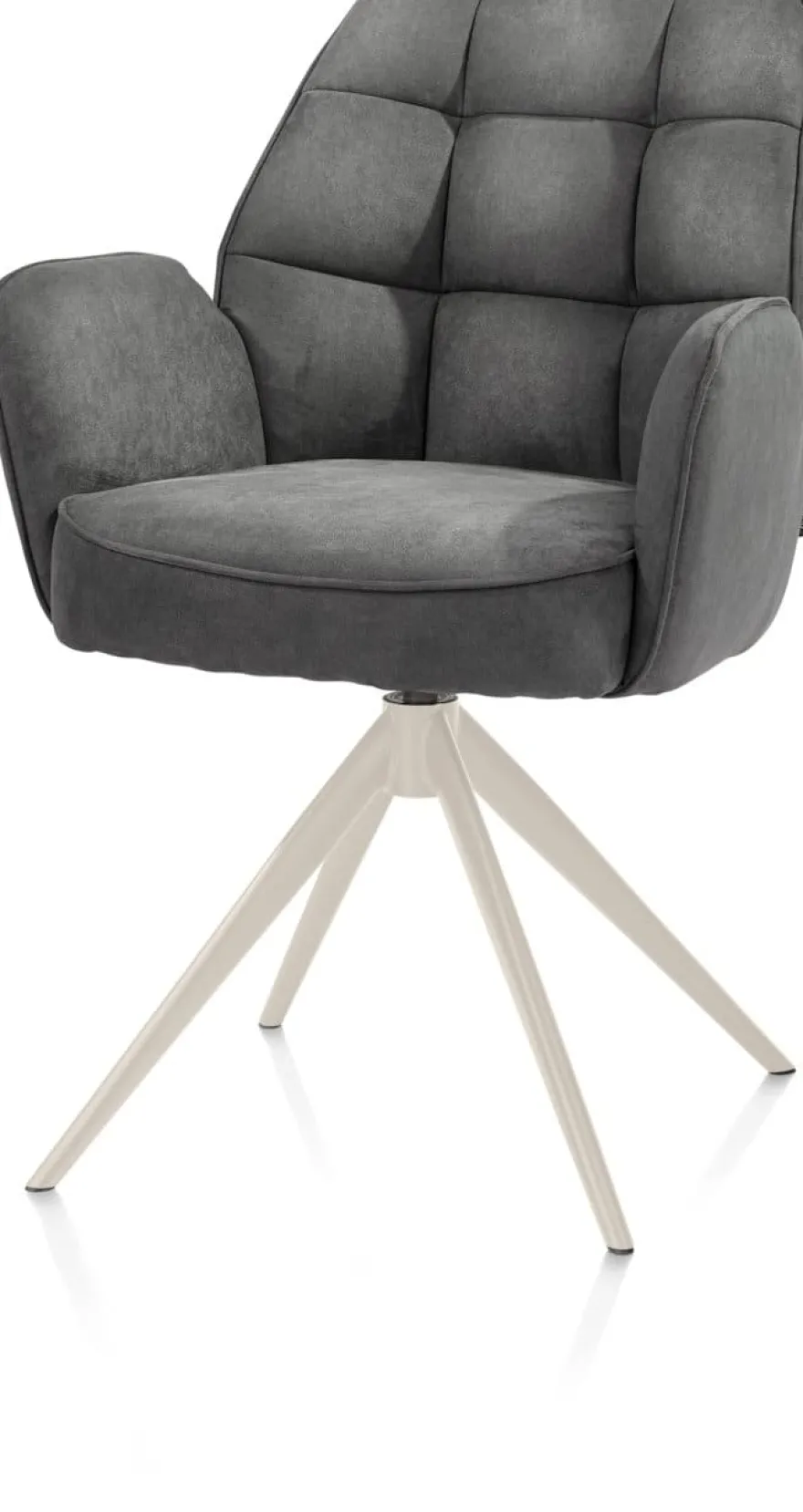 Bell, armstoel - creme frame - draaibaar - pocket - stof Calabria - Antraciet