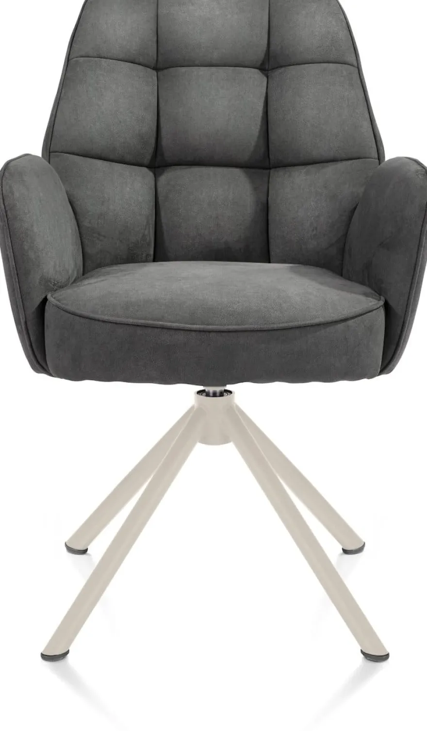 Bell, armstoel - creme frame recht - draaibaar - pocket - stof Calabria - Antraciet
