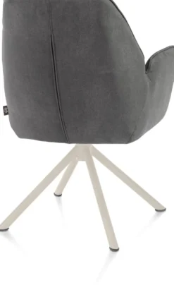 Bell, armstoel - creme frame recht - draaibaar - pocket - stof Calabria - Antraciet
