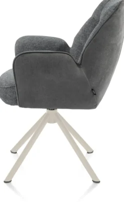 Bell, armstoel - creme frame recht - draaibaar - pocket - combi Calabria/Vada - Antraciet