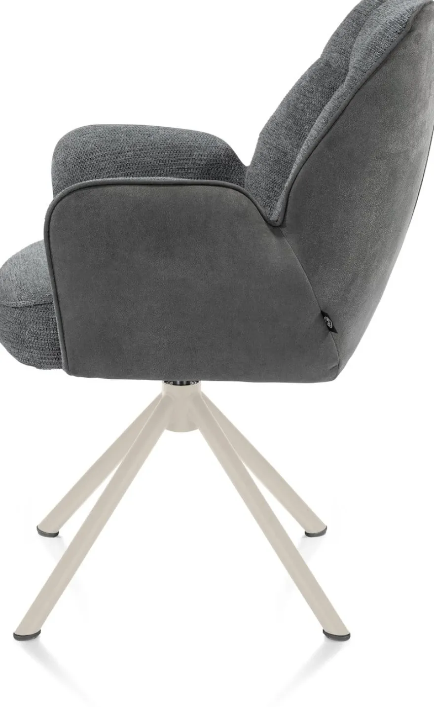 Bell, armstoel - creme frame recht - draaibaar - pocket - combi Calabria/Vada - Antraciet