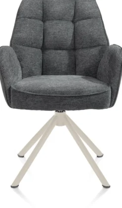 Bell, armstoel - creme frame recht - draaibaar - pocket - combi Calabria/Vada - Antraciet