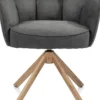 Bell, armstoel - eikenprint frame - draaibaar - relax - pocket - stof Calabria - Antraciet