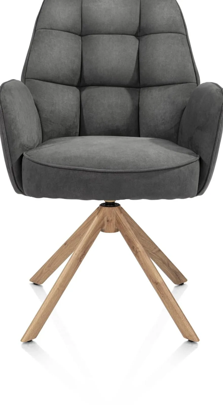 Bell, armstoel - eikenprint frame - draaibaar - relax - pocket - stof Calabria - Antraciet