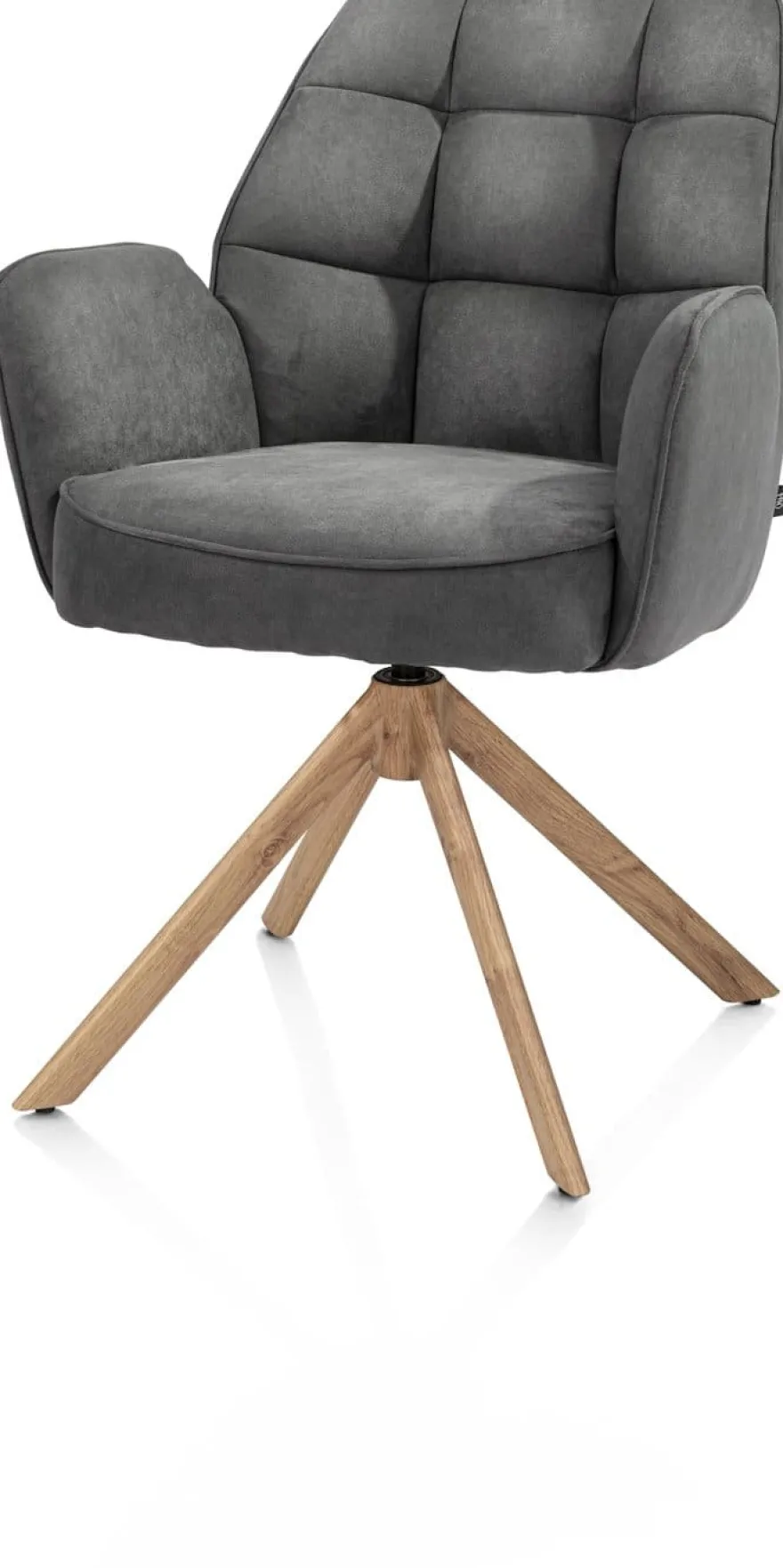 Bell, armstoel - eikenprint frame - draaibaar - relax - pocket - stof Calabria - Antraciet
