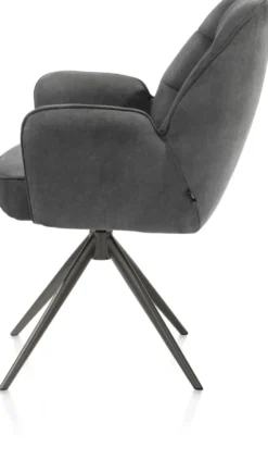 Bell, armstoel - grafiet frame - draaibaar - pocket - stof calabria - Antraciet