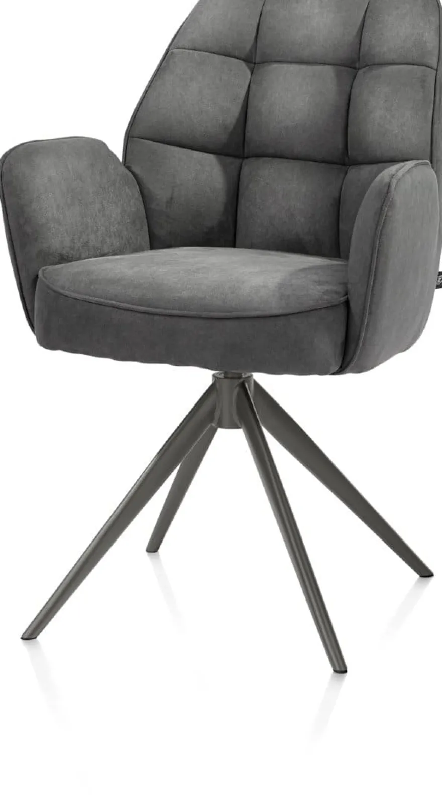 Bell, armstoel - grafiet frame - draaibaar - pocket - stof calabria - Antraciet