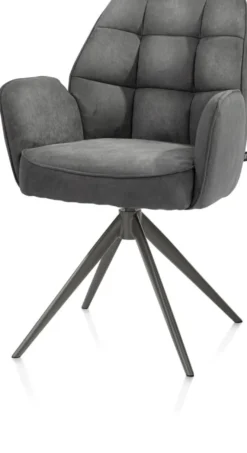 Bell, armstoel - grafiet frame - draaibaar - relax - pocket - stof Calabria - Antraciet
