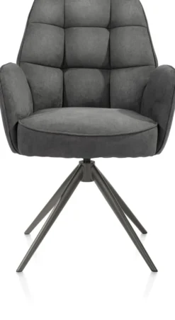 Bell, armstoel - grafiet frame - draaibaar - relax - pocket - stof Calabria - Antraciet