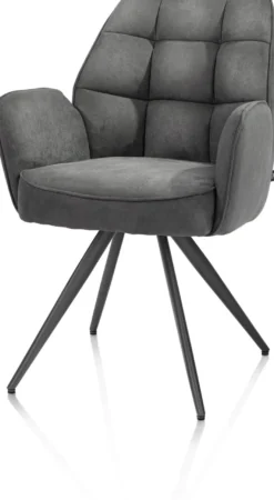 Bell, armstoel - grafiet frame - pocket - stof Calabria - Antraciet