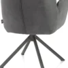 Bell, armstoel - grafiet frame recht - draaibaar - pocket - stof Calabria - Antraciet