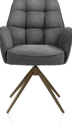 Bell, armstoel - steelbrown frame - draaibaar - pocket - stof Calabria - Antraciet