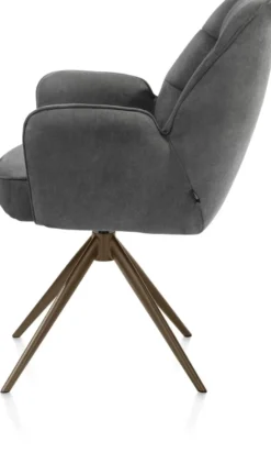 Bell, armstoel - steelbrown frame - draaibaar - pocket - stof Calabria - Antraciet