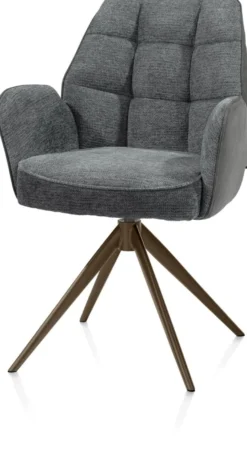 Bell, armstoel - steelbrown frame - draaibaar - pocket - combi Calabria/Vada - Antraciet